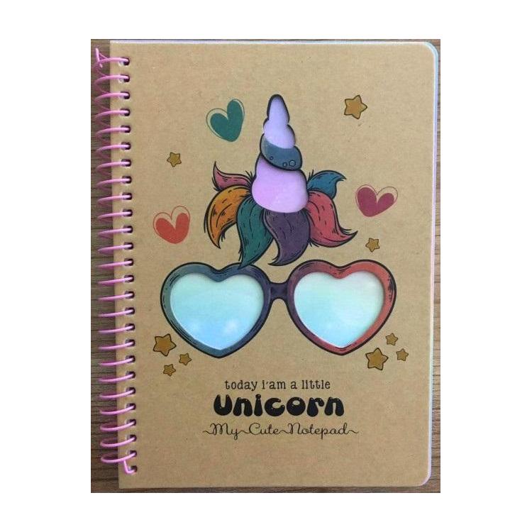 Kołonotatnik B6/80K kratka kraft Jednorożec