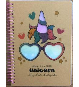 Kołonotatnik B6/80K kratka kraft Jednorożec