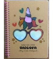 Kołonotatnik B6/80K kratka kraft Jednorożec