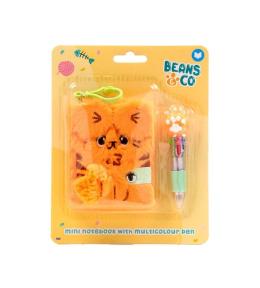 Notatnik pluszowy A7 z długopisem wielokolorowym