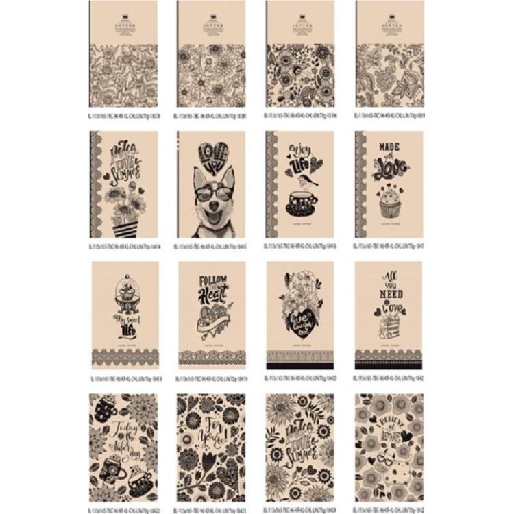 Notatnik ozdobny 113x165/96K krat/gład/linia FRESH