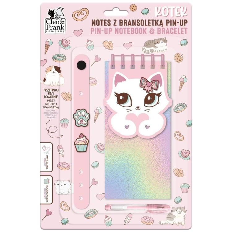 Notes z bransoletką pin-up kotek