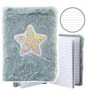 Notatnik pluszowy A6/80K linia Gwiazda Szary
