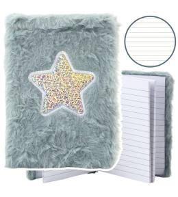 Notatnik pluszowy A6/80K linia Gwiazda Szary