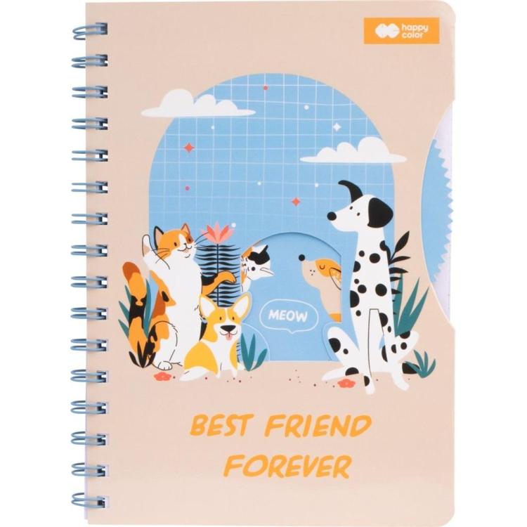 Notes na spirali A5/80K Cat&Dog HAPPY COLOR