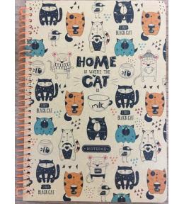 Kołonotatnik A5/80K kratka kraft Zabawne kotki