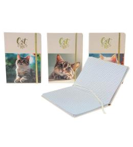 Notes A5 w kratkę kot MIX