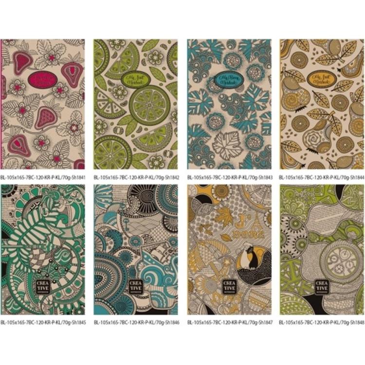 Notatnik ozdobny 105x165/120K kratka TW FRESH