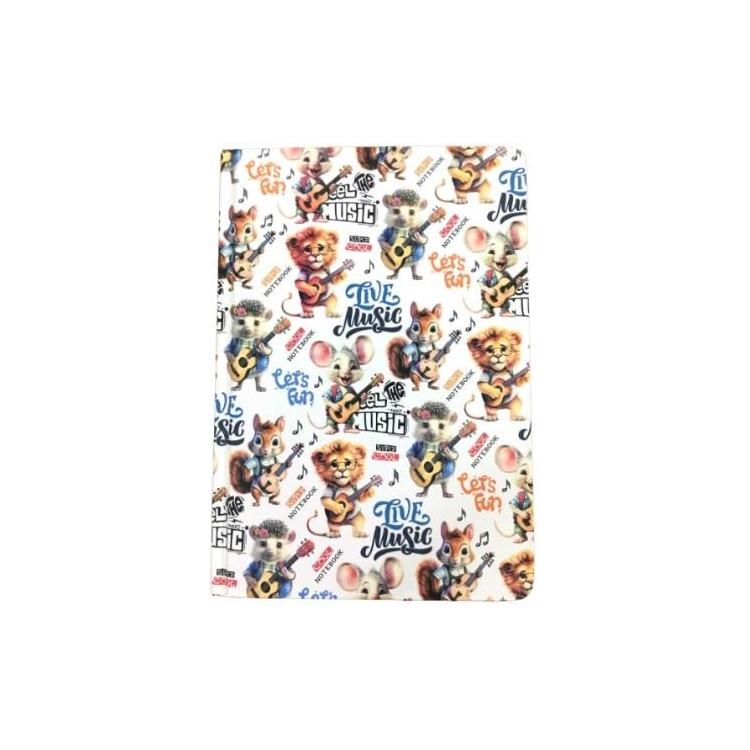 Notatnik A5/64K gładki Zwierzaki muzyka FRESH