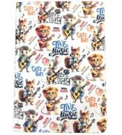 Notatnik A5/64K gładki Zwierzaki muzyka FRESH