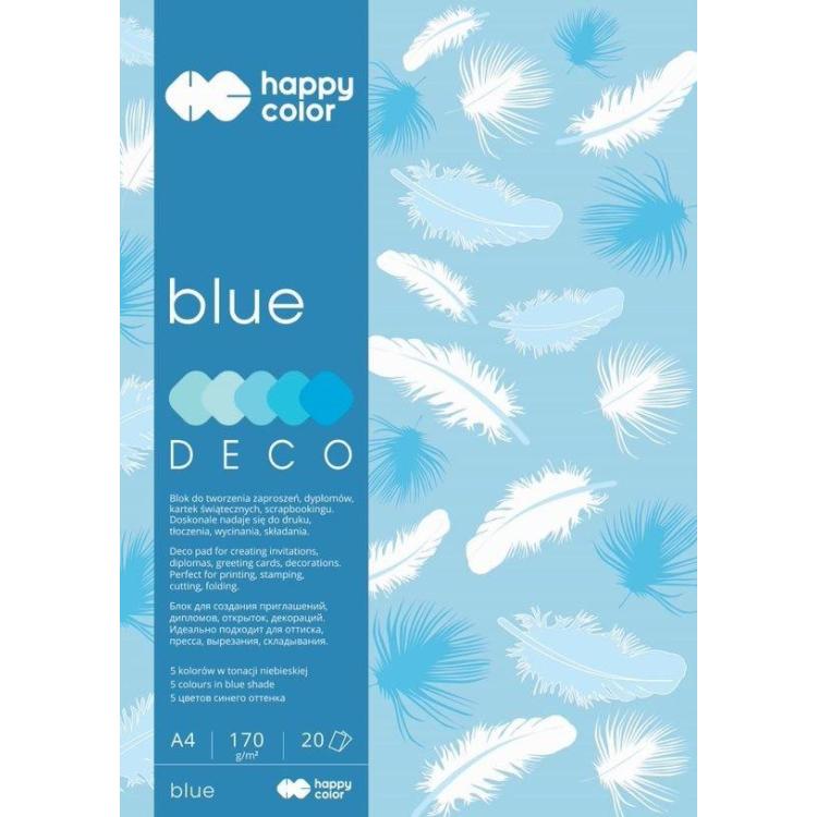 Blok A4/20K Deco Blue 170g HAPPY COLOR