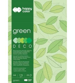 Blok A4/20K Deco Green 170g HAPPY COLOR