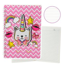 Notatnik A5/60K linia Jednorożec z kokardą różowy