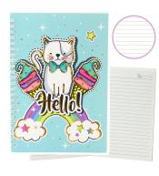 Notatnik A5/60K linia Kot Jednorożec turkusowy