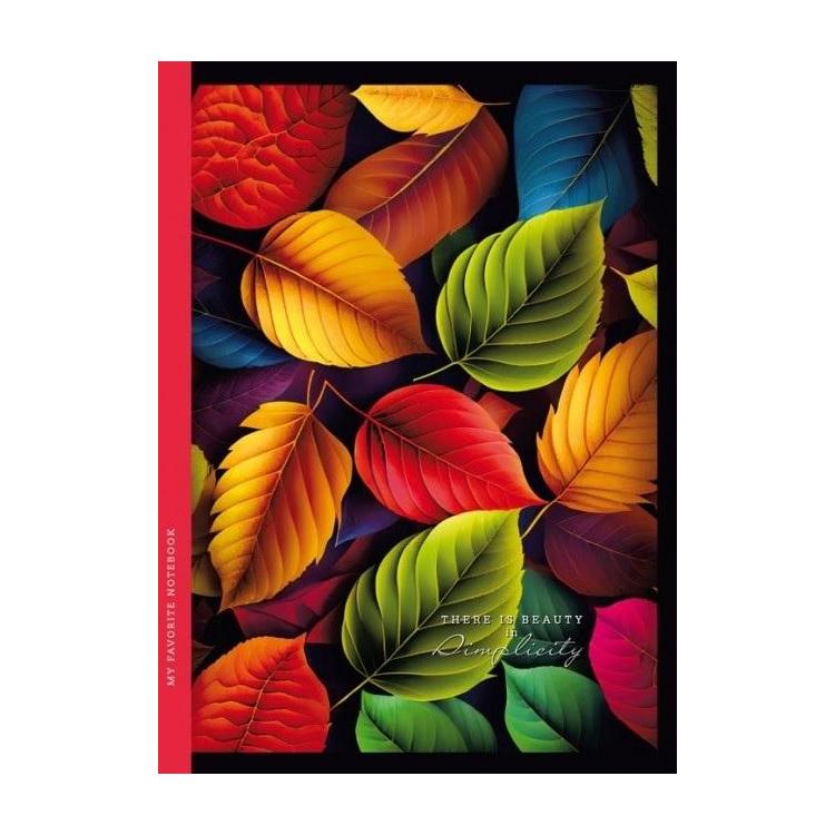 Notatnik ozdobny 143x200/64K kratka TW Liście