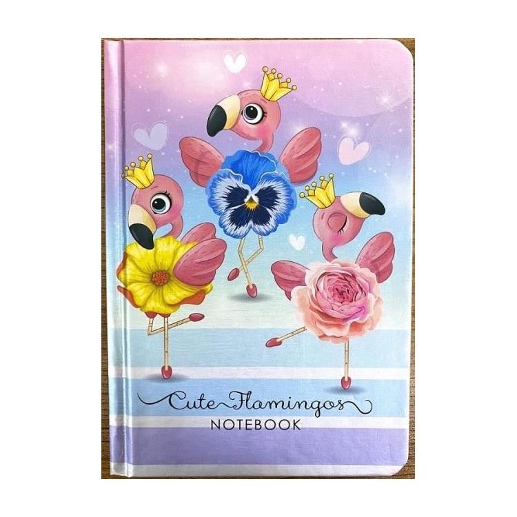 Notatnik ozdobny 115x150/64K gładki TW Flamingi