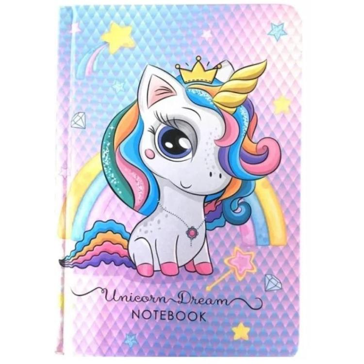 Notatnik ozdobny A6/64K gładki TW Jednorożec