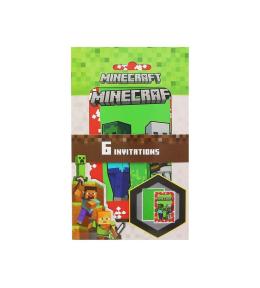 Zaproszenia z kopertami Minecraft 6szt