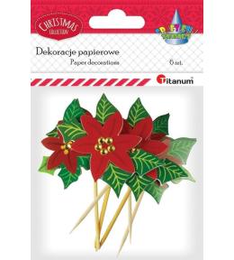 Papierowe ozdoby 3D na piku poinsecje 6szt