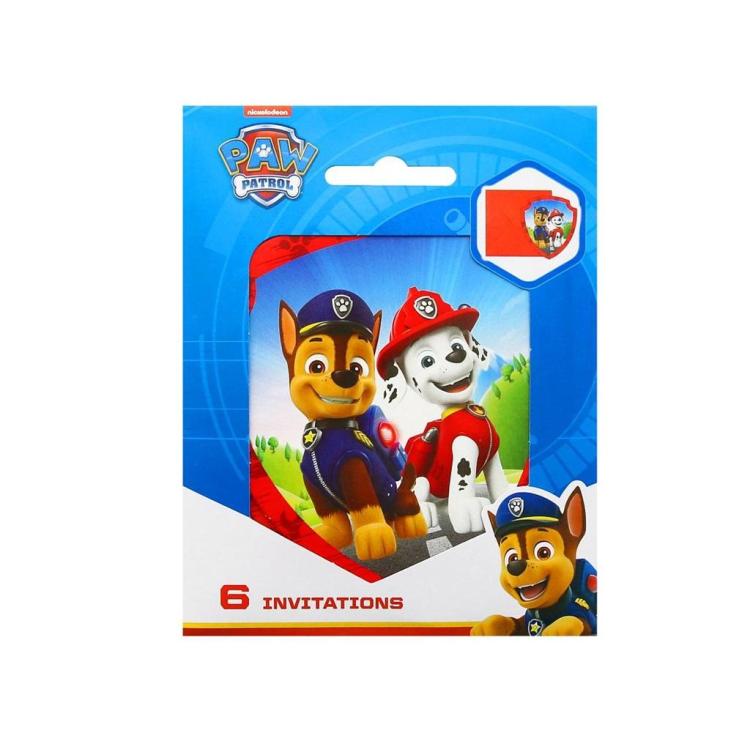Zaproszenia z kopertami Paw Patrol 6szt