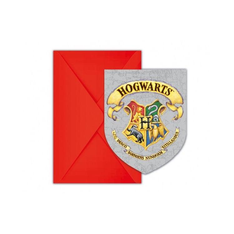 Zaproszenia Harry Potter Hogwarts House 6szt.