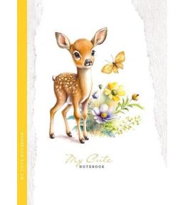 Notatnik ozdobny 143x200/48K kratka TW Sarna żółta