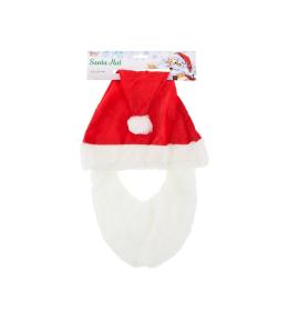 Czapka Mikołaja z brodą 29x36cm