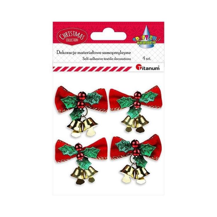 Kokardy welurowe 3D samoprzylepne 4szt