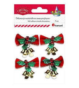 Kokardy welurowe 3D samoprzylepne 4szt