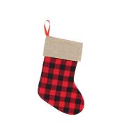 Skarpeta świąteczna czerwono-czarna rozm. 40,5cm