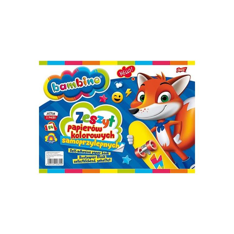 Zeszyt papierów kolorowych samoprzyl. A4 BAMBINO