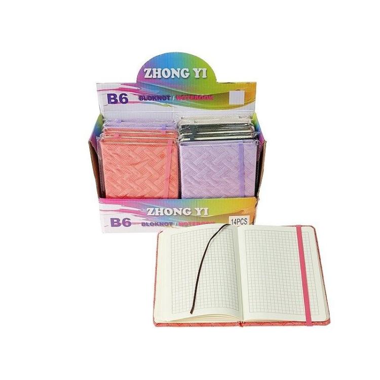 Notes B6 metaliczny z gumką MIX