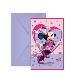 Zaproszenia Myszka Minnie Junior 6szt