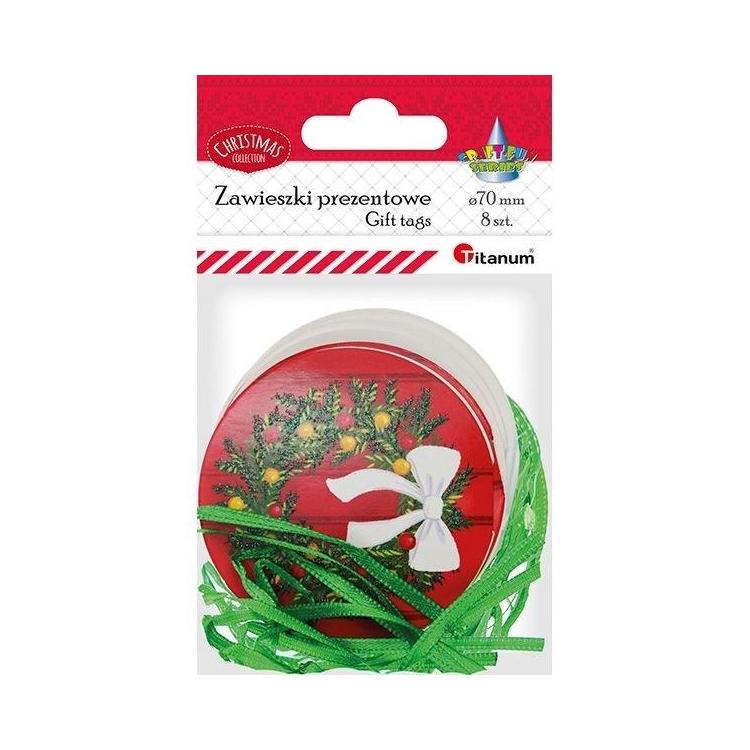 Karnety okrągłe Boże Narodzenie 70mm 8szt