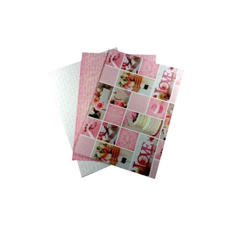 Karton 300g motywy ślubne 24x34cm 3 ark MIX