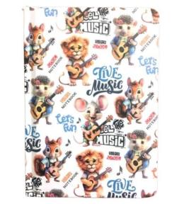 Notatnik A6/64K gładki Zwierzaki muzyka FRESH