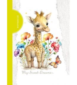 Notatnik ozdobny 105x148/48K kratka TW Żyrafa