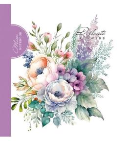 Notatnik ozdobny 100x100/48K kratka Bukiet fiolet