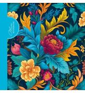 Notatnik ozdobny 100x100/48K kratka Flora nieb.