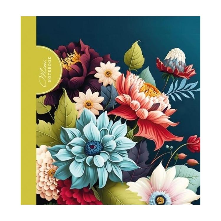 Notatnik ozdobny 100x100/48K kratka Flora limonka