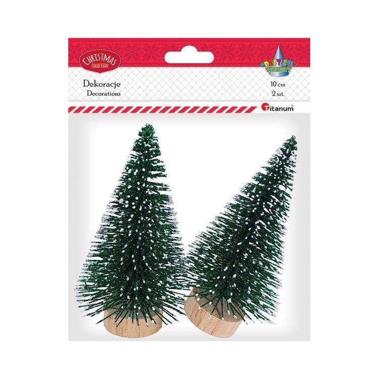 Drzewka plastikowe choinki zielone 2szt