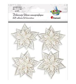 Dekoracje samoprzylepne 3D poinsencje białe 4szt