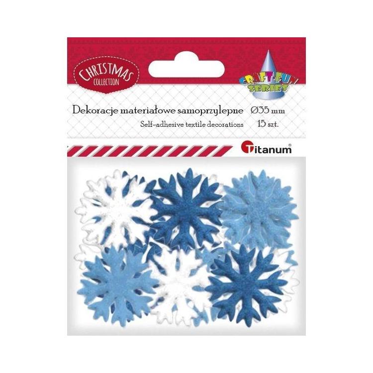 Dekoracje samoprzylepne płatki śniegu mix 15szt