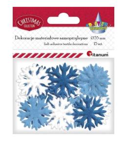 Dekoracje samoprzylepne płatki śniegu mix 15szt