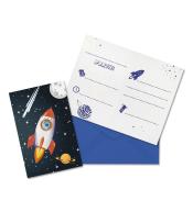 Zaproszenia z kopertami Rocket Space 6szt
