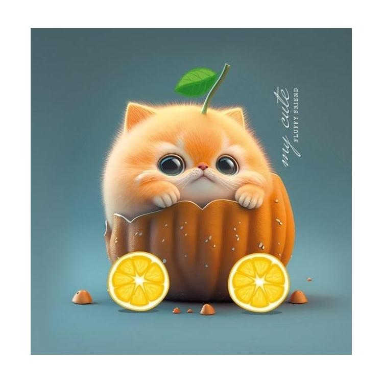 Notatnik ozdobny 100x100/48K gładki TW Kot w dyni