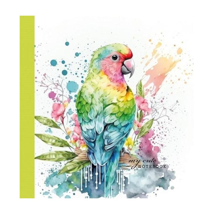 Notatnik ozdobny 100x100/48K gładki TW Papuga