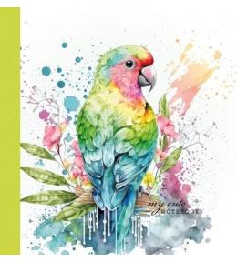 Notatnik ozdobny 100x100/48K gładki TW Papuga