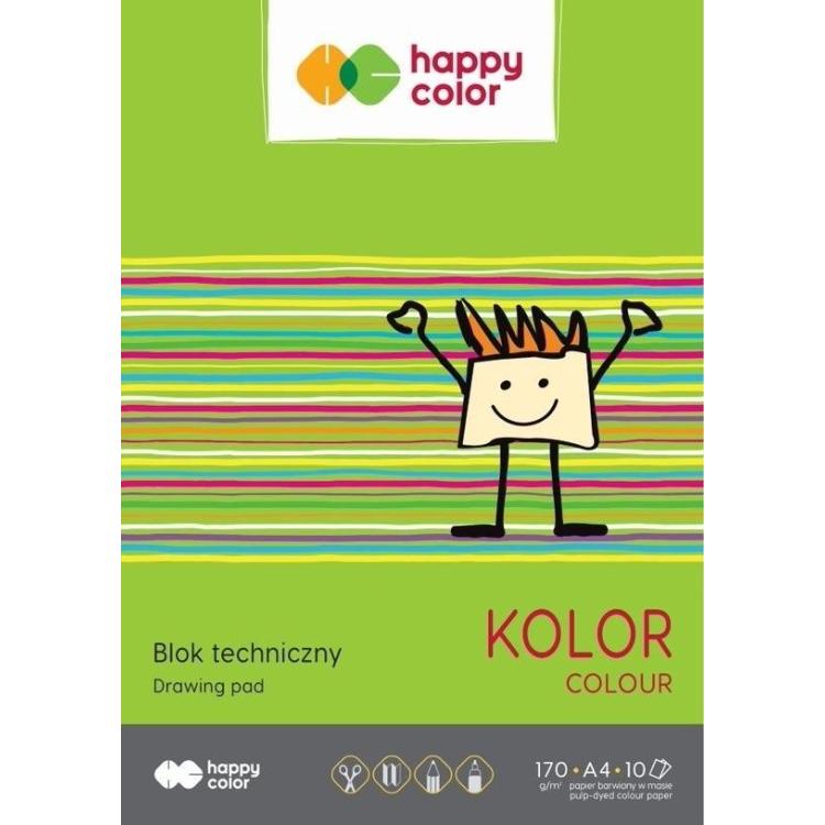 Blok techniczny kolor A4/10K HAPPY COLOR