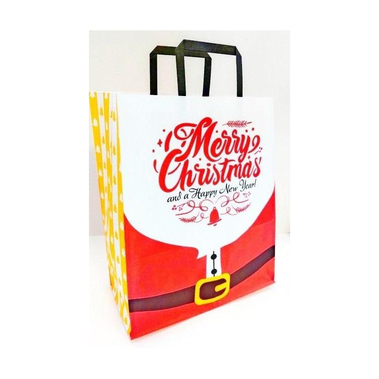 Torebka biała KRAFT 320x380x150 Święta Mikołaj